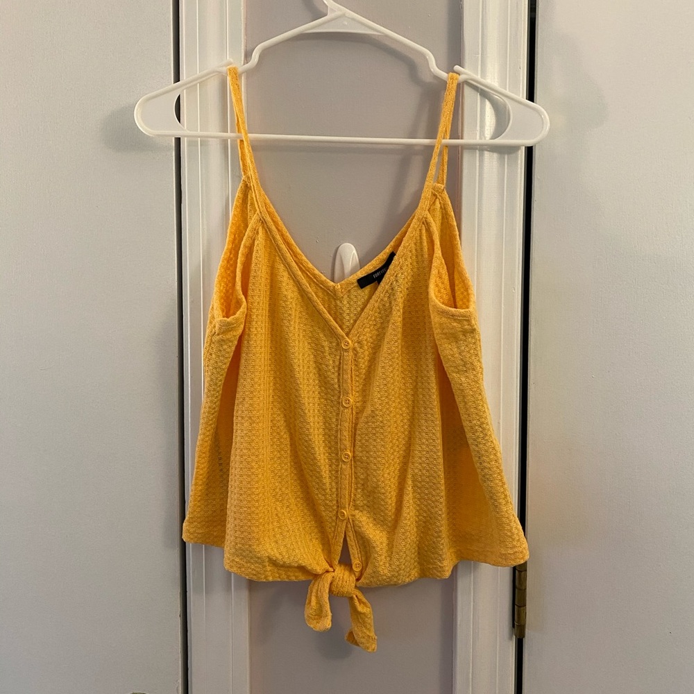 Forever 21 Large Yellow Cropped Tank Top